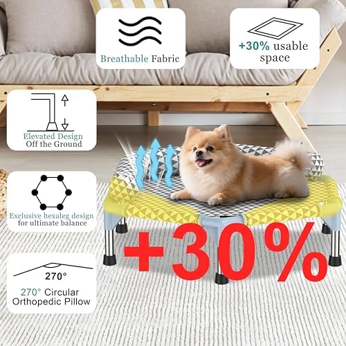 Kuntrust Orthopedic Dog Bed for Small Dogs，U-Shaped Bolster ，Up to 75 lbs