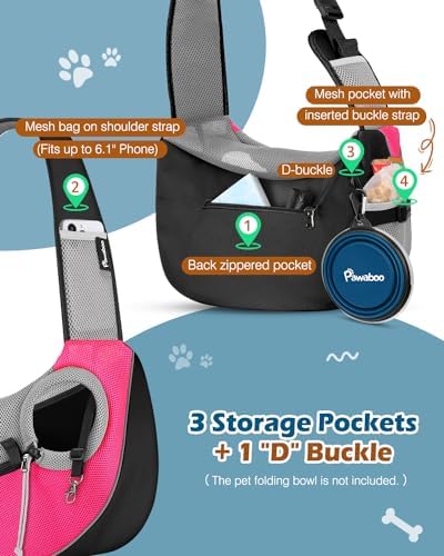 Pawaboo Pet Sling Carrier for Small Dogs Cats