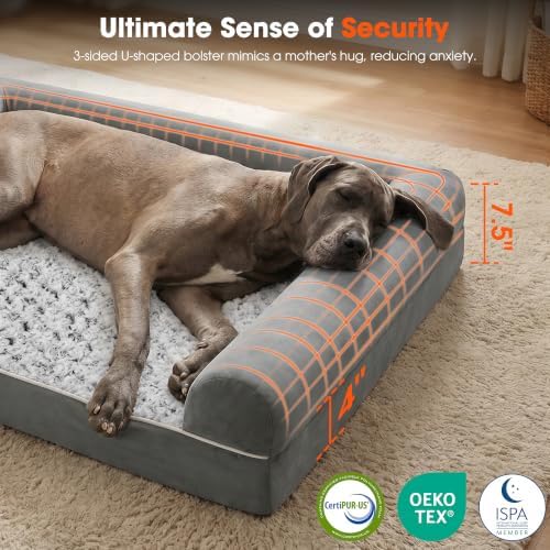 Waterproof Short Plush Orthopedic Sofa Dog Bed for Large Dogs