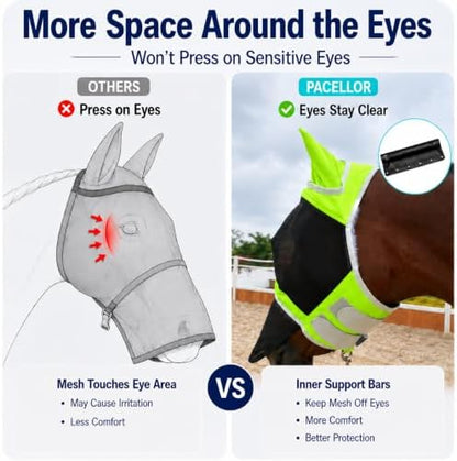 Horse Fly Mask for Horses with Ears and Nose Cover