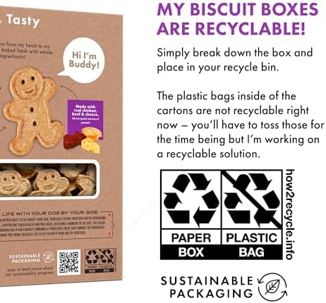 Buddy Biscuits 16 oz. Box of Crunchy Dog Treats Made with Assorted Flavors of Roasted Chicken, Grilled Beef, and Sharp Cheddar (Pack of 2)