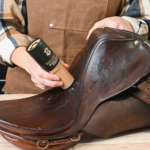 Rhino Wax - Horse Tack Kit - Includes: Saddle Soap for Leather & Conditioner - Leather Oil - Brushes - Cloth. Horse Supplies for Saddles, Bridles, Boots, Reins - Proudly Made in the USA (Not China)