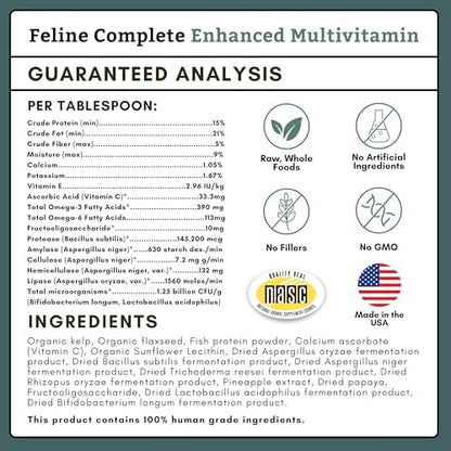 Organic Cat Vitamins, 8 oz, 75 Scoops, Essential Nutrients for Cats