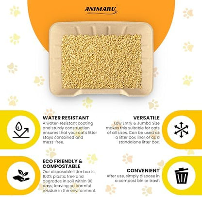 Disposable Litter Boxes (Jumbo - Low Entry, 4-Pack)