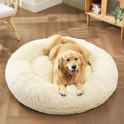 Bedsure Calming XL Dog Bed Donut Washable Extra Large Pet Bed,45ins