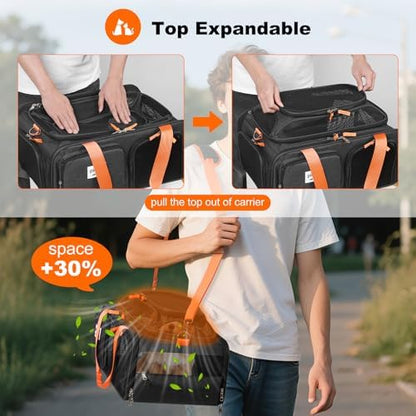 pidipiti 19x13x9 top Expandable pet Carrier, for Small Dog/cat up to 10 lbs