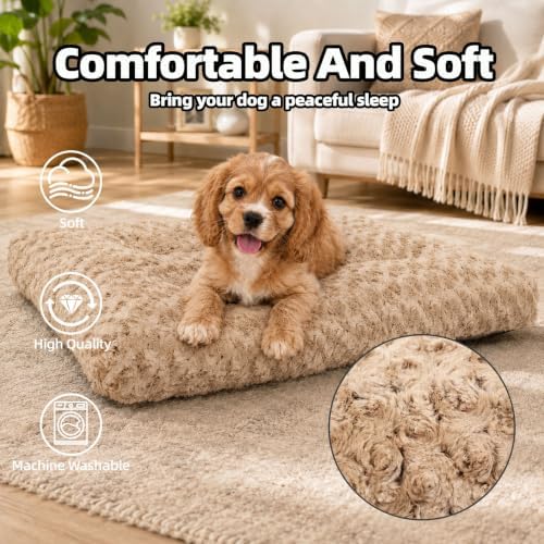 Dog Bed Medium Size, Plush Washable Pet Bed Mat, Dog Crate Bed 29"x21"