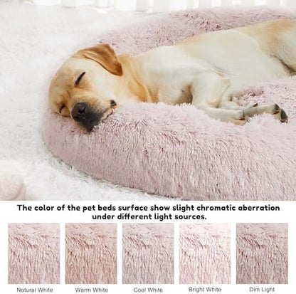Western Home Calming Donut Large Dog Bed Pet Bed,36" Pink