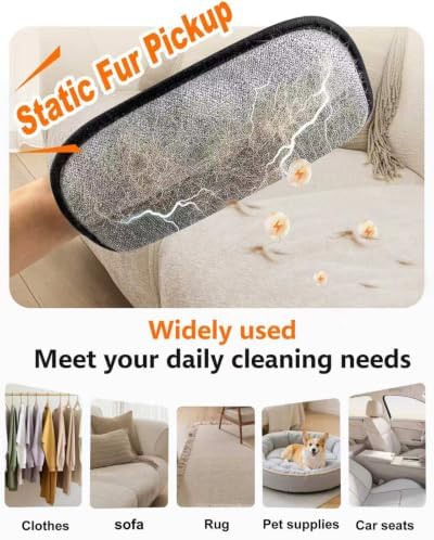 Pet Hair Remover for Furniture, 2-in-1 Pet Hair Removal Glove for Cats Dogs