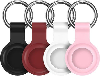 Compatible with AirTag Holder Case Keychain 4 Pack,for AirTag 2nd & 1st Generation Key Chain Ring Case Cover for Air Tag Holder GPS Tracker Air Tag 2nd gen Finders Air Tagholder for Kids,Bags,Luggages