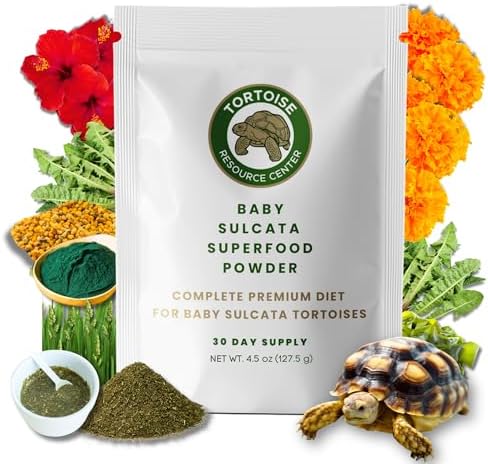 Baby Sulcata Food with Calcium - Human Grade Scientifically Formulated Diet for Healthy Growth - 4.5 oz 30-Day Supply for All Grassland Tortoises!