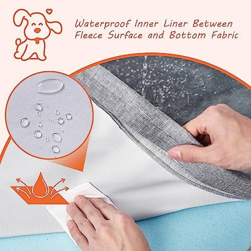 EHEYCIGA Large Washable Dog Crate Bed with Memory Foam, 35x23Inch, Grey