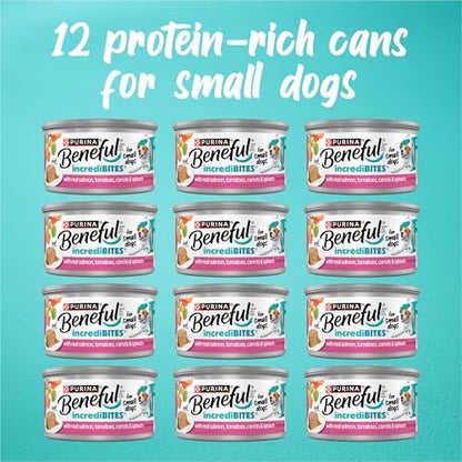 Beneful Purina IncrediBites Small Breed Wet Dog Food Loaf, Salmon (12) 3 oz