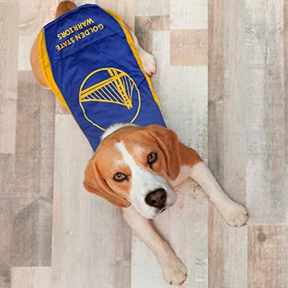 NBA Golden State Warriors Puffer Vest for Dogs & Cats, Size Large. Warm, Cozy, and Waterproof Dog Coat, for Small and Large Dogs/Cats. Best NBA Licensed PET Warming Sports Jacket