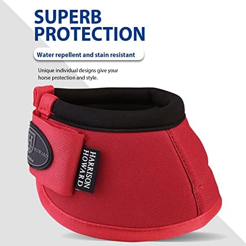 Harrison Howard Horse Bell Boots Overreach Bell Boots No-Turn Bell Boots for Horse-Durable Protective Hoof Boot