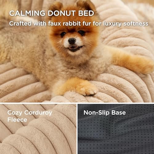 Bedsure ComfyFleece™ Donut Small Dog Bed with Removable Washable Cover