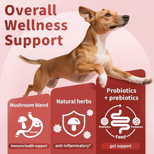 Dog Allergy Chews - Paw Licking, Seasonal Allergy & Itch Relief - Probiotics for Dogs Immune & Gut Health with Turkey Tail Mushroom, Pumpkin - Bacon Flavor - 90 Count
