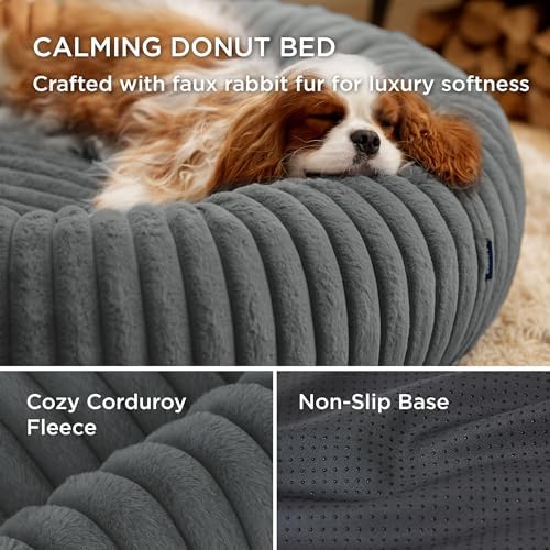 Bedsure ComfyFleece™ Donut Dog Bed Medium Size Dog with Washable Cover