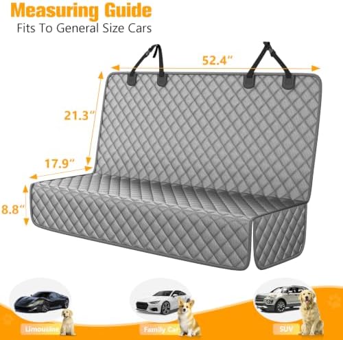 PETICON Waterproof Scratchproof Pet Bench Seat Covers for Cars, SUVs