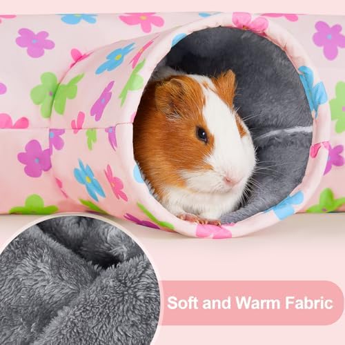 Glittme Washable Guinea Pig Tunnel, 17.7" Soft Plush Hideout for Small Pets