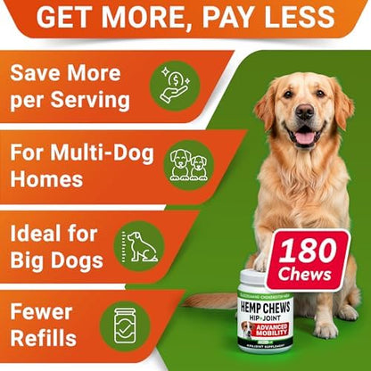 STRELLALAB Advanced Joint Hemp Chews for Dogs Mobility - Joint Supplement