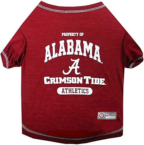 Pets First Collegiate Alabama Crimson Tide Dog T-Shirt, Large. - Licensed Shirt for Pets Team Colored with Team Logos.- Premium Stretchable Materials for The Comfrot of Your Dog & Cat.