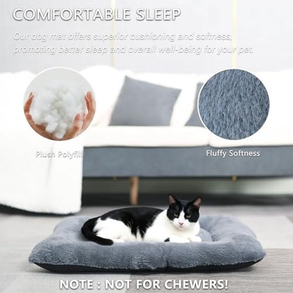 Dog Crate Bed for Extra Small Dogs Washable & Anti-Slip Ultra Soft Dog Beds Kennel Pad for Pets Cozy Sleeping Mat, Dark Grey 22inch