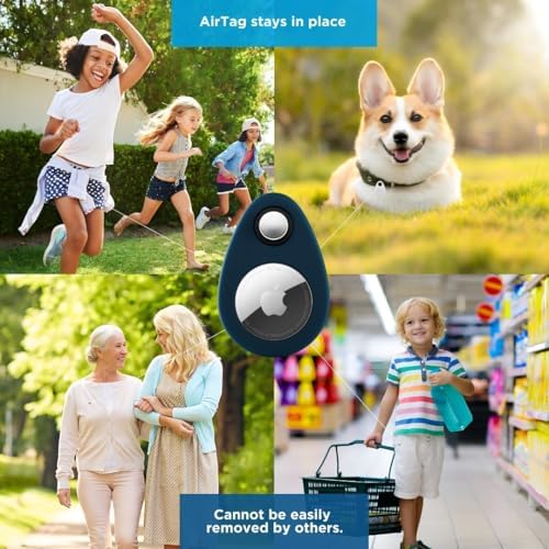 INFINITE ORBIT AirTag Holder for Kids – 2 Pack Anti-Removal Locking Case, GPS Tracker Holder Suitable for Children, Elderly, Pets & Luggage, Hidden Air Tag Pin Case (Compatible with Apple AirTag)