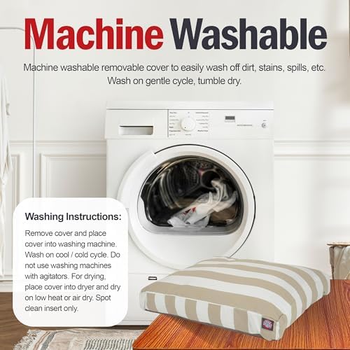 Majestic Pet Rectangular Dog Bed, X-Large, 50x42x5 in, Washable, Sand Beige