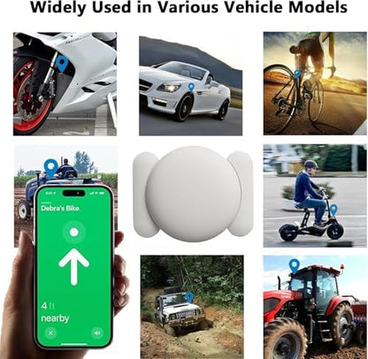 Tracker Device for Vehicles,GPS Car Tracker,No Monthly Fee Anti-Lost Car Locator Works with Find My(iOS Only),Mini Hidden Car Tracker with Magnetic Case (White,2PCS)