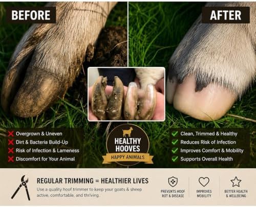 Goat Hoof Trimmers and Farrier Shears – Versatile Hoof, Wire, and Pipe Cutting Tool for Livestock– Silver (1pack)