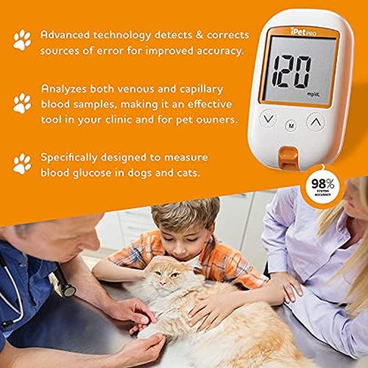 iPet PRO Blood Glucose Test Strips, 50 Count, Designed for Dogs and Cats