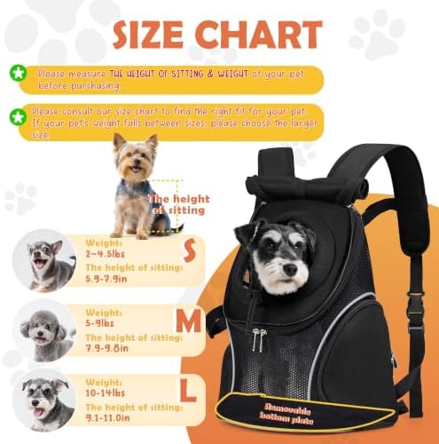 WOYYHO Pet Dog Carrier Backpack with Windows, Ventilated Small Dog Backpack