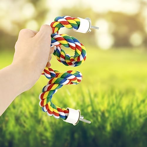 23.6 Inches Colorful Rope Perch for Bird Bungee Climbing Swing Parrot (Pack of 2)