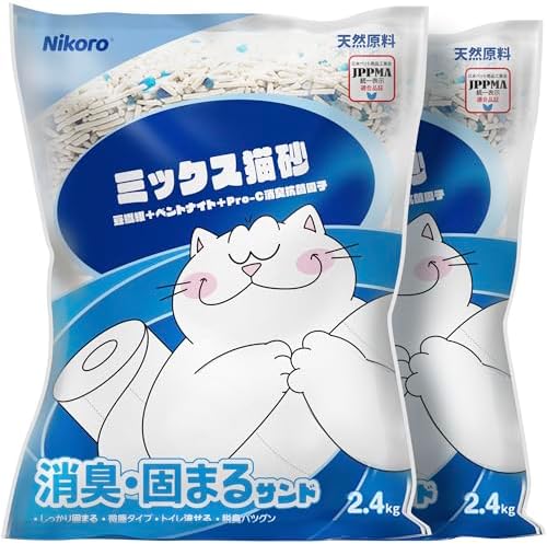 NIKORO Tofu Cat Litter,Strong Clumping Cat Litters,11 lbs(5.29 lbs×2Bags)