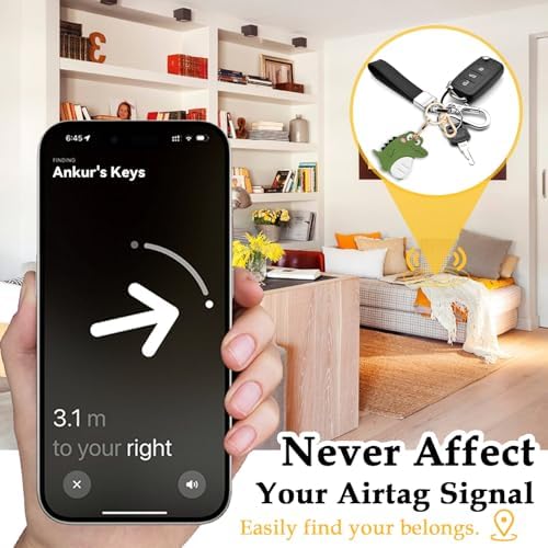 Leather Keychain Holder Case for AirTag, Cute Protective Cover for Apple Airtag KeyChain, GPS Tracker Item Finder