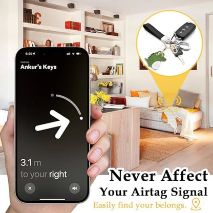 Leather Keychain Holder Case for AirTag, Cute Protective Cover for Apple Airtag KeyChain, GPS Tracker Item Finder
