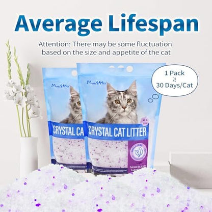 Made4Pets Cat Litter Crystals,Non Clumping Litter 8.6 lbs(2 x 4.3lb Packs)
