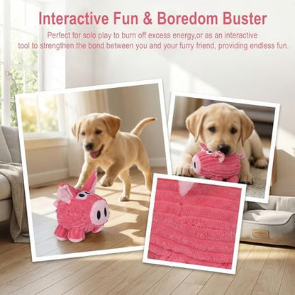 Squeaky Plush Pig Toy for Small/Medium Dogs, Chew & Boredom Relief