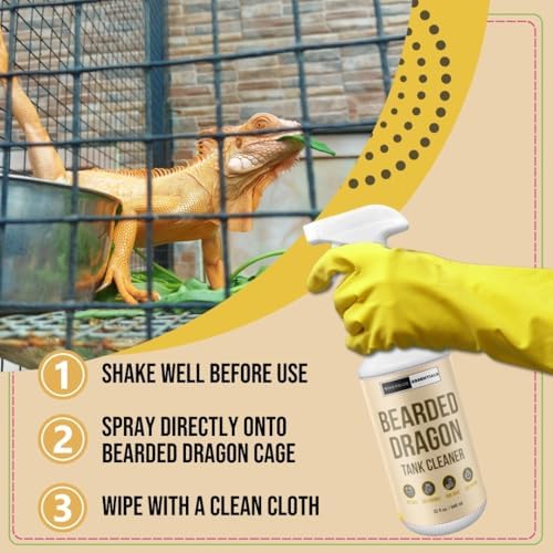 Bearded Dragon Tank Cleaner Spray, 32oz – Non-Toxic, No-Rinse, Made in USA