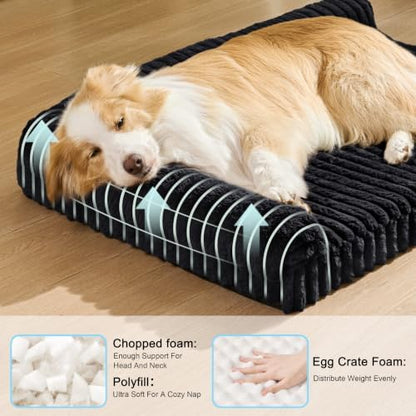 Orthopedic Medium Dog Bed Furry Pet Bed, Washable Cover 30''X20''