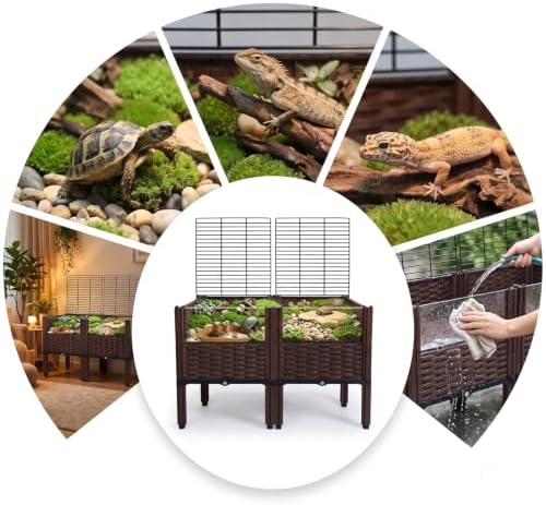 Mesh-Covered Turtle Aquarium, Large mesh-Covered Turtle Aquarium, Large breeding Box for Land Turtles, Turtle Supplies Providing Habitat for Turtles