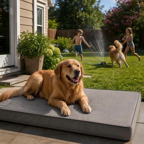 WNPETHOME Outdoor Waterproof Dog Bed Large Sized, Washable Creat Pad 54"
