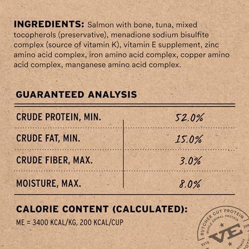 Vital Essentials Freeze Dried Cat Food, Salmon & Tuna Nibs, 12 oz Bag