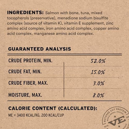 Vital Essentials Freeze Dried Cat Food, Salmon & Tuna Nibs, 12 oz Bag