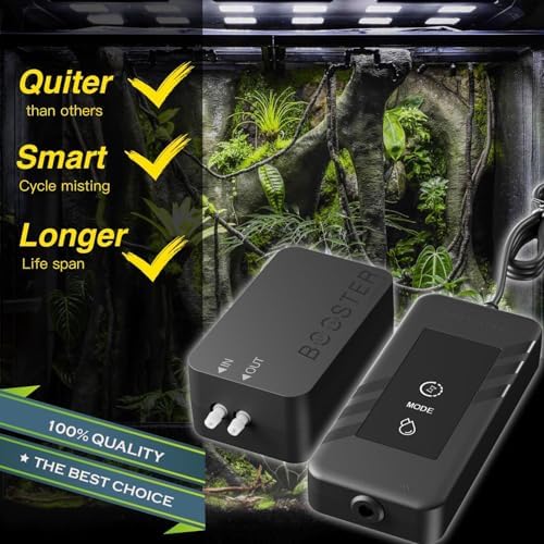MRREPTILE Reptile Automatic Mister, Misting System for Reptiles, Auto Rain Sprayer for Chameleon, Turtle, Frog, Crested Gecko, Plants, Terrarium Tank Humidifier