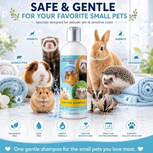 Atlantic Rush Shampoo for Small Pets-17oz Fragrance Free Critter Shampoo