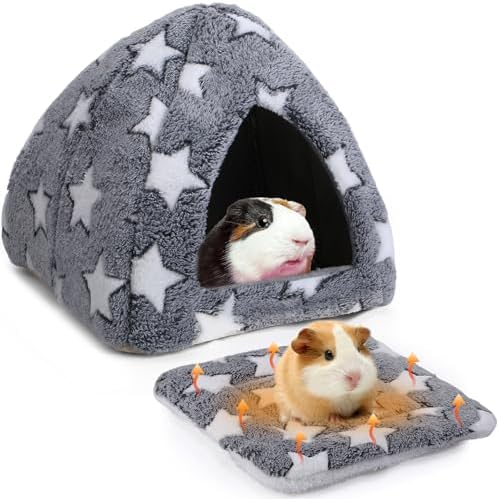10" x 10" Guinea Pig Hideout Bed Self Warming Pet Mat with Star