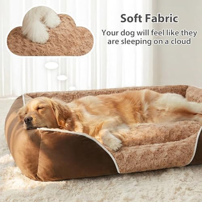 RRPETHOME XL Dog Beds Exra Large Sized Dog for Comfy Sleeping, Washable Rectangle Dog Bed for Large Dogs,Orthopedic Pet Sofa Bed, Dog Couch Bed with Anti-Slip Bottom