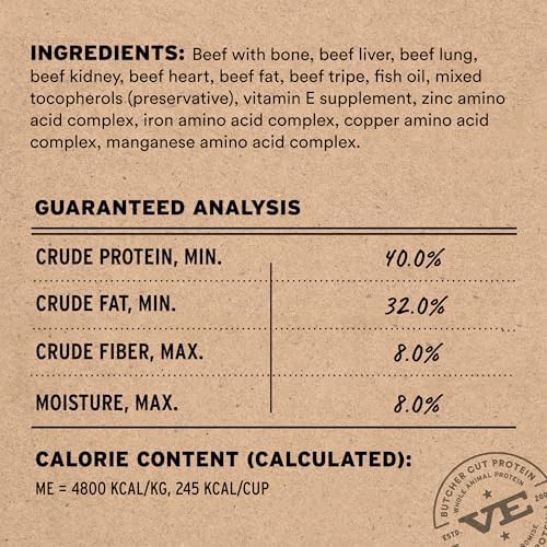 Vital Essentials Freeze Dried Dog Food, Beef Mini Nibs, 3 lb Bag
